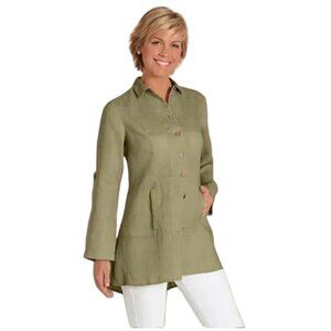 Soft Surroundings 100% Linen Tunic Top Coastal Grandmother Fisherman Size 3X?